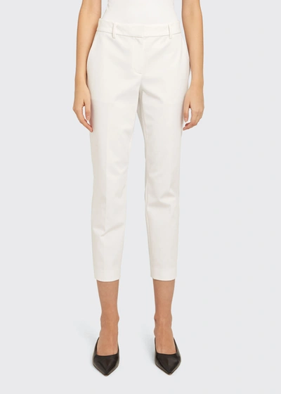 Shop Theory Treeca Cotton Twill Pant In Optic White