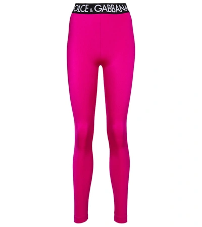 Shop Dolce & Gabbana Logo Leggings In Pink