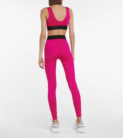 Shop Dolce & Gabbana Logo Leggings In Pink
