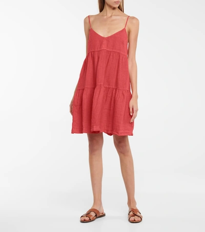 Shop Velvet Emmy Nylon Minidress In Red
