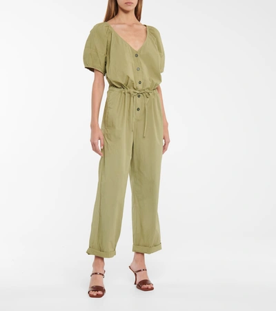 Shop Velvet Drucie Cotton Jumpsuit In Green