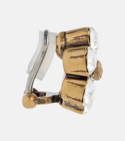 Shop Gucci Double G Embellished Clip-on Earrings In Gold