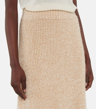 Shop The Row Caluso Cashmere And Silk Skirt In Beige