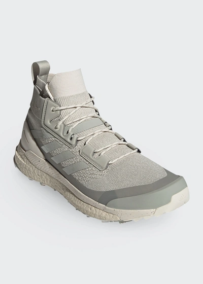 Shop Adidas X Parley Men's Terrex Free Hiker Mid-top Sneakers In Gray