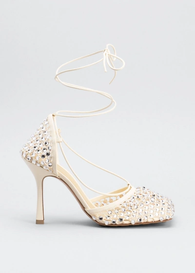 Shop Bottega Veneta Sparkle Stretch High-heel Sandals In Toile