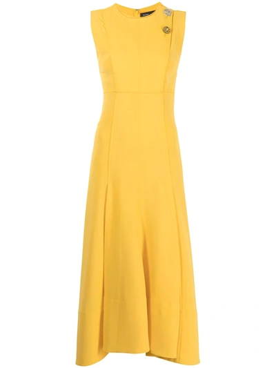 Shop Proenza Schouler Seamed Mid-length Dress In Yellow