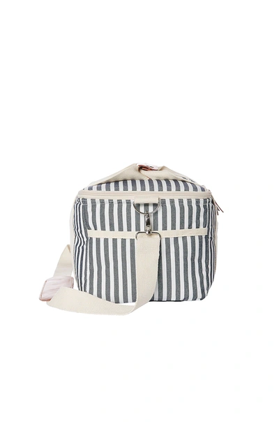 Business & Pleasure Striped Cooler Bag In Navy Stripe