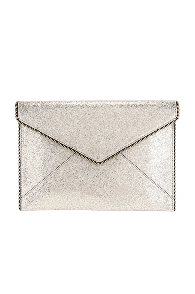 Shop Rebecca Minkoff Leo Clutch In Champagne