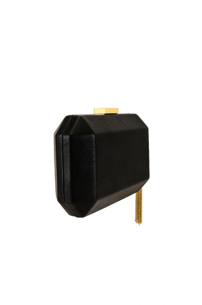 Olga Berg Lia Facetted Clutch With Tassel In Black
