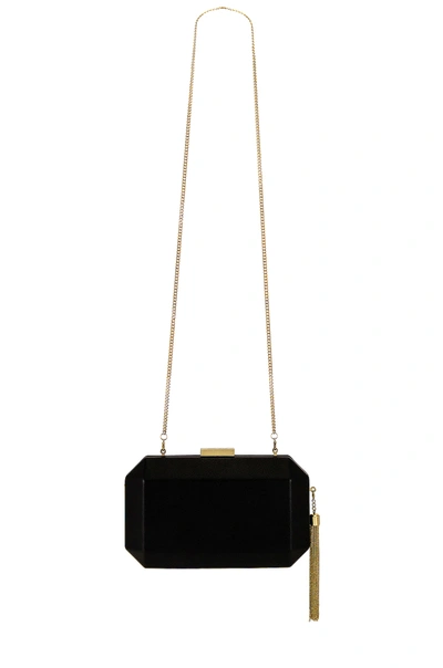 Shop Olga Berg Lia Facetted Clutch With Tassel In Black