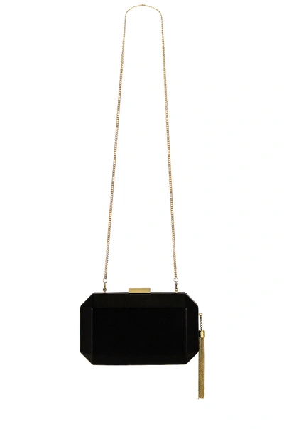 Olga Berg Lia Facetted Clutch With Tassel In Black