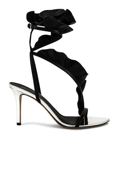 Shop Isabel Marant Alime Sandal In Black,metallic Silver