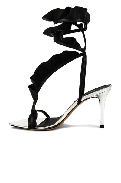 Shop Isabel Marant Alime Sandal In Black,metallic Silver