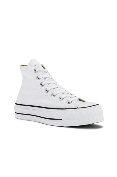 Converse White Chuck Taylor All Star Lift Platform High Sneakers In White & Black