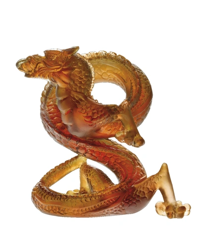 Shop Daum Dragon 8" Sculpture" In Amber