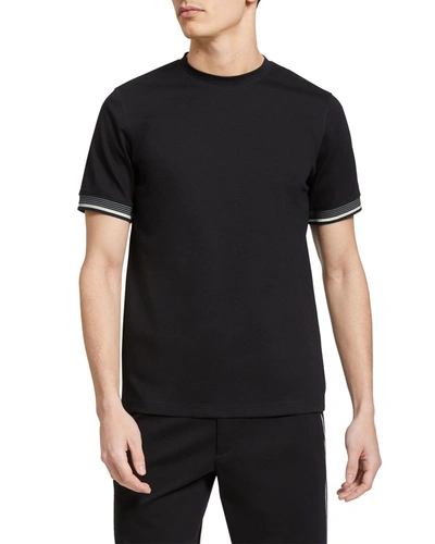 Shop Theory Men's Ace Relay Jersey Tipped T-shirt In Black Multi