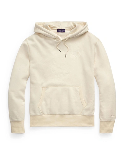 Shop Ralph Lauren Men's Luxe Fleece Logo Pullover Hoodie In Cream
