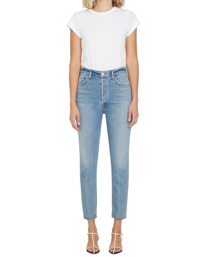 Shop Agolde Nico High-rise Straight-leg Jeans In Chronicle
