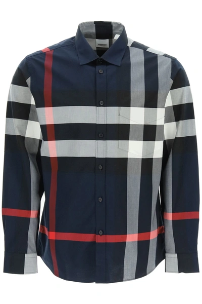 Shop Burberry Checked Print Shirt In Multi