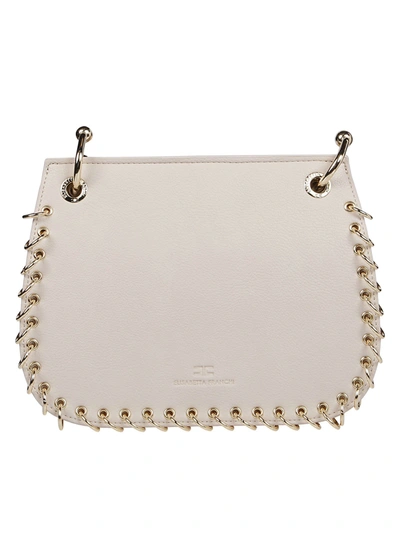 Shop Elisabetta Franchi Logo Embossed Shoulder Bag In White