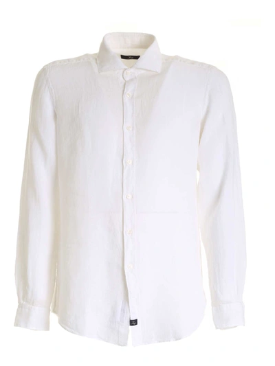Shop Fay French Collar Shirt In White
