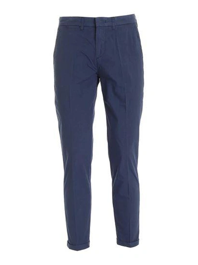 Shop Fay Slim Fit Chino Trousers In Blue