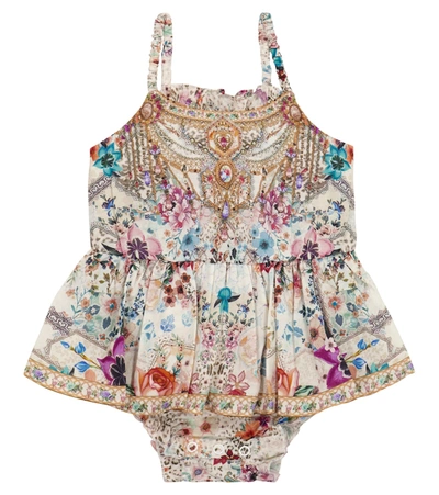 Shop Camilla Baby Floral Cotton Playsuit In 彩色