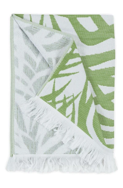 Shop Matouk Zebra Palm Print Beach Towel In Jungle