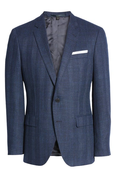 Shop Hugo Boss Slim Fit Plaid Sport Coat In Dark Blue