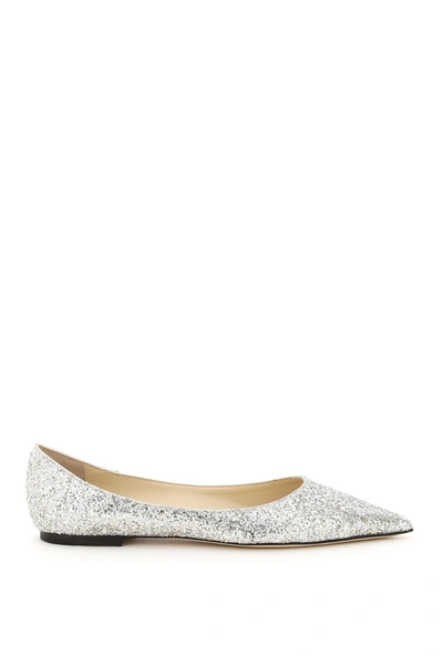 Shop Jimmy Choo Glitter Romy Flats In Mixed Colours