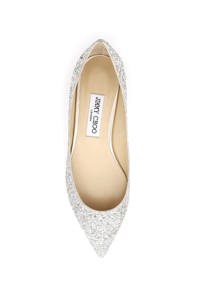 Shop Jimmy Choo Glitter Romy Flats In Mixed Colours