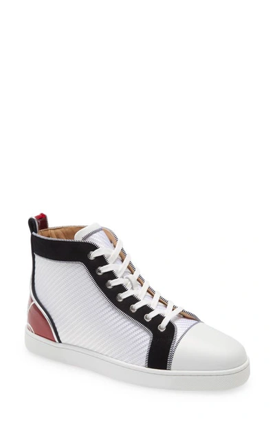 Shop Christian Louboutin Surcity Logo High Top Sneaker In White/ Loubi