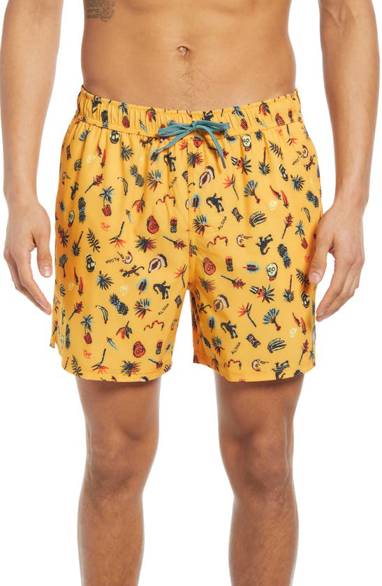 Saxx Oh Buoy Board Shorts In Yellow Remote Island | ModeSens