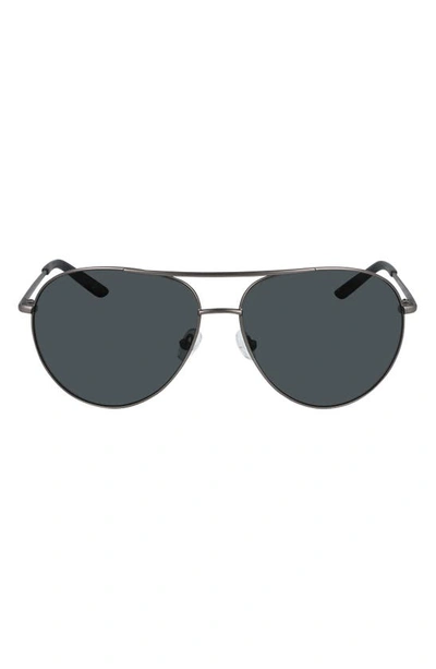 Shop Nike Chance 61mm Polarized Aviator Sunglasses In Satin Gunmetal/ Polar Grey