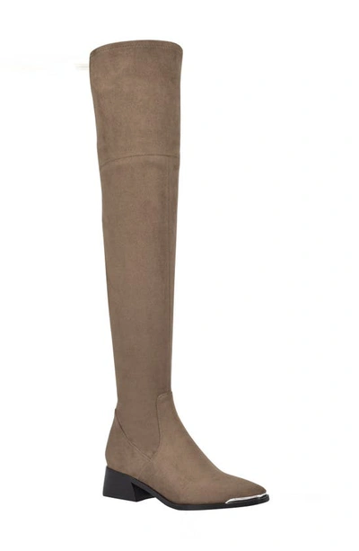 Shop Marc Fisher Ltd Darwin Over The Knee Boot In Taupe Fabric
