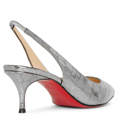 Shop Christian Louboutin Kate Sling 55 Metallic Pumps