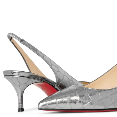 Shop Christian Louboutin Kate Sling 55 Metallic Pumps