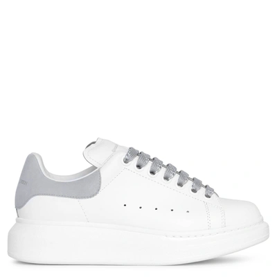 Shop Alexander Mcqueen White And Grey Classic Sneakers