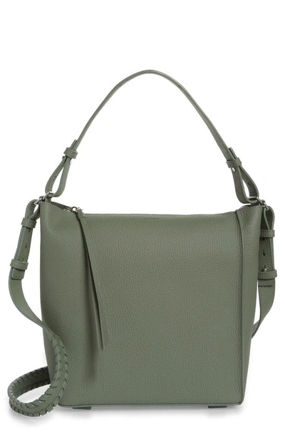 Shop Allsaints Kita Leather Shoulder/crossbody Bag In Sage Green