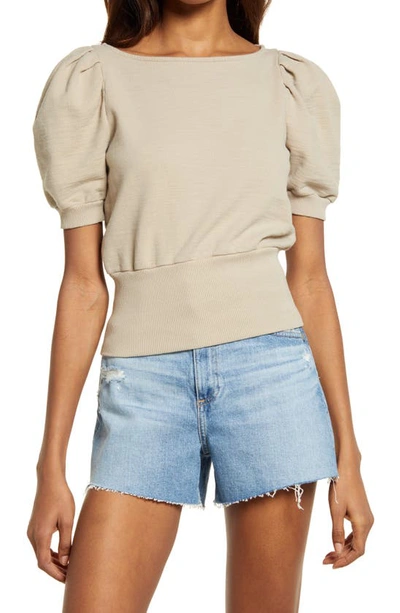 Shop Ag Walker Puff Sleeve Top In Dry Dust