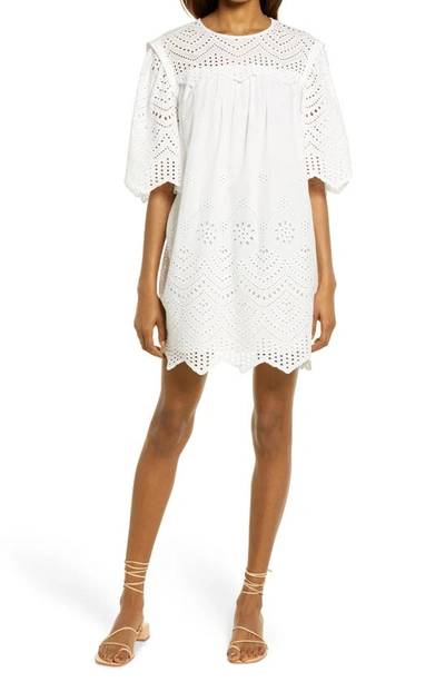 Shop Rebecca Minkoff Debra Eyelet Shift Dress In White