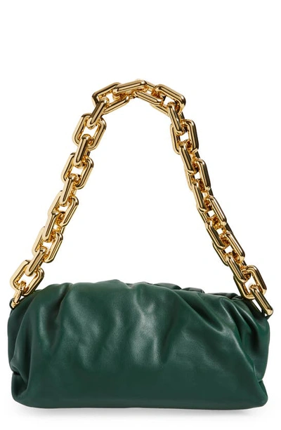 Shop Bottega Veneta The Chain Pouch Leather Shoulder Bag In Raintree-gold