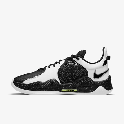 Shop Nike Pg 5 Basketball Shoes In Black,white,volt,black