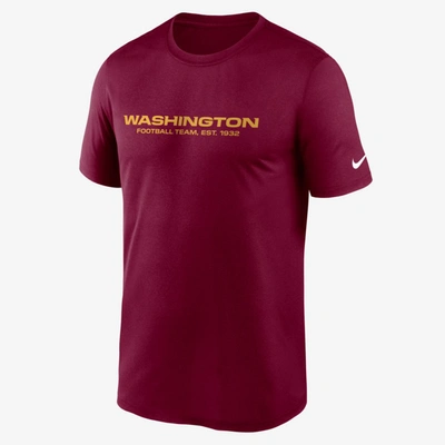 Shop Nike Men's Dri-fit Logo Legend (nfl Washington Football Team) T-shirt In Red