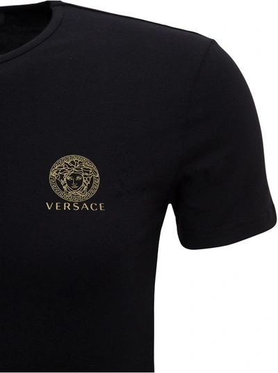 Shop Versace T-shirt With Medusa Logo In Black