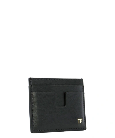 Shop Tom Ford "t-line" Card Holder In Black  