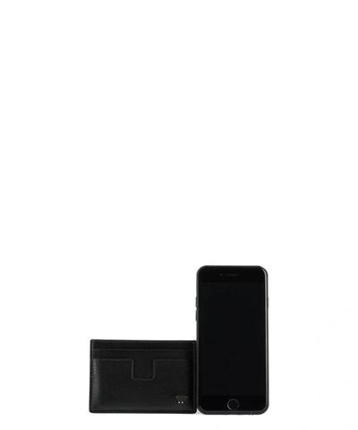 Shop Tom Ford "t-line" Card Holder In Black  