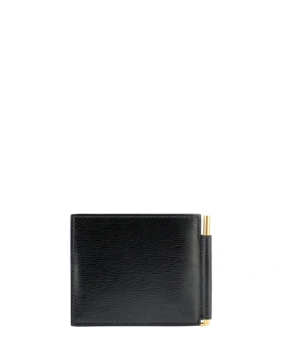 Shop Tom Ford "t-line" Money Clip Wallet In Black  