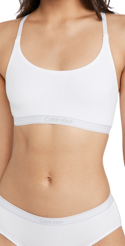 Shop Calvin Klein Underwear Pure Rib Bralette White 110