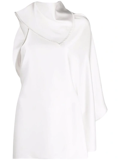 Shop Attico One-shoulder Backless Top In Grey
